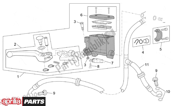 Wszystkie części do Front Brake Pump Aprilia RST Futura 393 1000 2001 - 2003