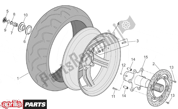 Alle onderdelen voor de Rear Wheel I van de Aprilia RST Futura 393 1000 2001 - 2003
