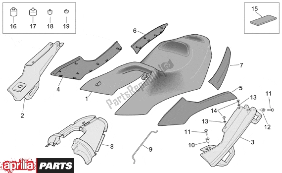 Alle onderdelen voor de Saddle van de Aprilia RST Futura 393 1000 2001 - 2003