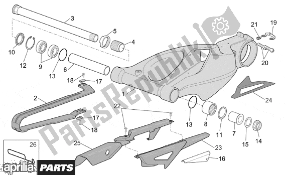 Wszystkie części do Swing Arm Aprilia RST Futura 393 1000 2001 - 2003