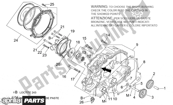 All parts for the Water Pump of the Aprilia RST Futura 393 1000 2001 - 2003