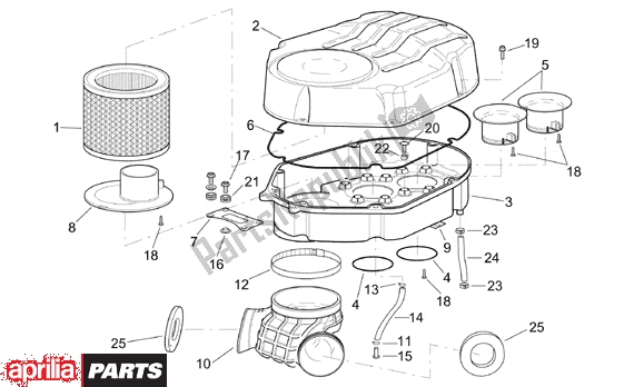 All parts for the Air Box of the Aprilia RSV Mille 9 1000 1998 - 1999