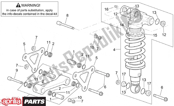 All parts for the Connecting Rod Rear Shock Abs of the Aprilia RSV Mille 9 1000 1998 - 1999