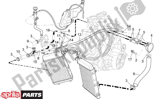 All parts for the Cooling System of the Aprilia RSV Mille 9 1000 1998 - 1999