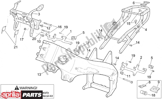 All parts for the Frame I of the Aprilia RSV Mille 9 1000 1998 - 1999