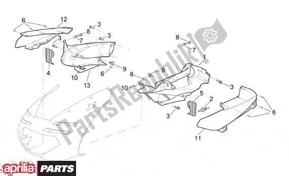 All parts for the Front Body Duct of the Aprilia RSV Mille 9 1000 1998 - 1999
