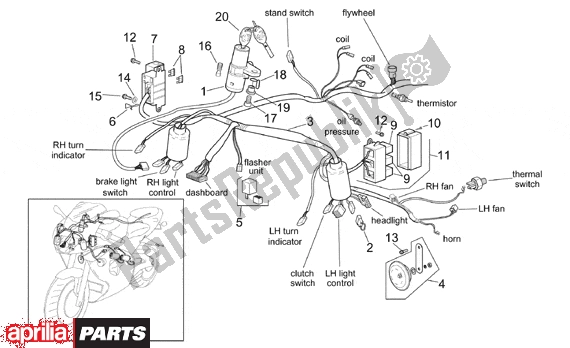 Todas las partes para Front Electrical System de Aprilia RSV Mille 9 1000 1998 - 1999