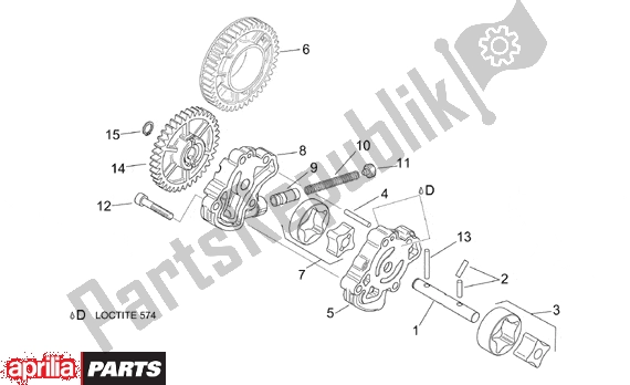 All parts for the Oil Pump of the Aprilia RSV Mille 9 1000 1998 - 1999