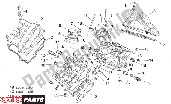 All parts for the Valves Cover of the Aprilia RSV Mille 9 1000 1998 - 1999