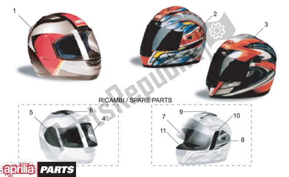 All parts for the Acc Integral Helmets Fibra of the Aprilia RSV Mille R Factory Dream 397 1000 2004 - 2006