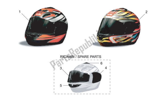 All parts for the Acc Integral Helmets Polyc of the Aprilia RSV Mille R Factory Dream 397 1000 2004 - 2006