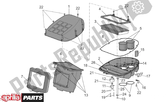 Tutte le parti per il Air Box del Aprilia RSV Mille R Factory Dream 397 1000 2004 - 2006