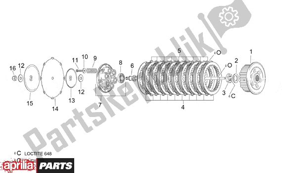 Todas as partes de Clutch I do Aprilia RSV Mille R Factory Dream 397 1000 2004 - 2006