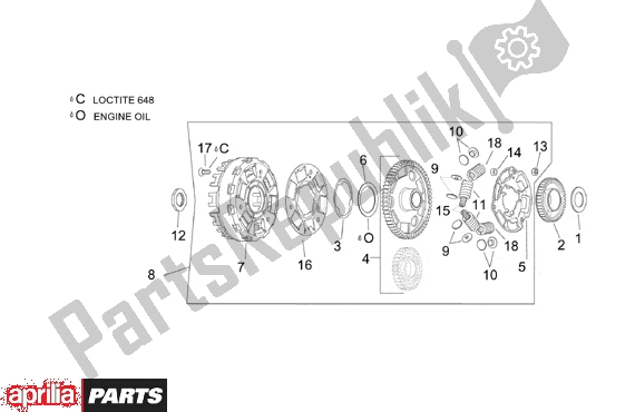 All parts for the Clutch Ii of the Aprilia RSV Mille R Factory Dream 397 1000 2004 - 2006