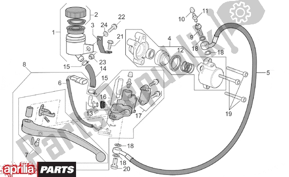 All parts for the Clutch Pump of the Aprilia RSV Mille R Factory Dream 397 1000 2004 - 2006