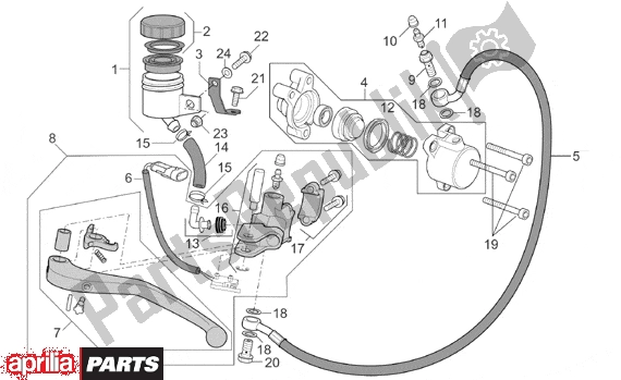 All parts for the Clutch Pump of the Aprilia RSV Mille R Factory Dream 397 1000 2004 - 2006