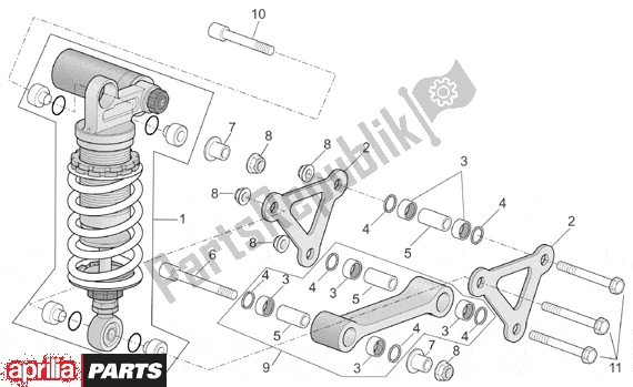 Tutte le parti per il Connecting Rod Rear Shock Abs del Aprilia RSV Mille R Factory Dream 397 1000 2004 - 2006