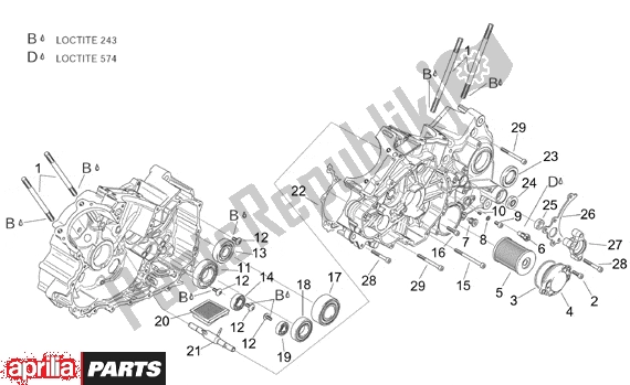 Todas las partes para Crankcases Ii de Aprilia RSV Mille R Factory Dream 397 1000 2004 - 2006