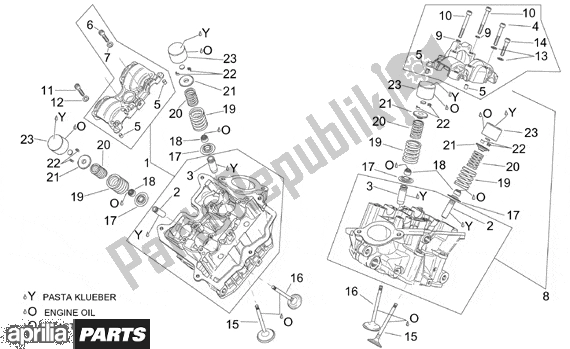 Alle Teile für das Cylinder Head And Valves des Aprilia RSV Mille R Factory Dream 397 1000 2004 - 2006