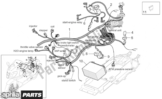All parts for the Electrical System Ii of the Aprilia RSV Mille R Factory Dream 397 1000 2004 - 2006