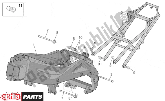 All parts for the Frame I of the Aprilia RSV Mille R Factory Dream 397 1000 2004 - 2006