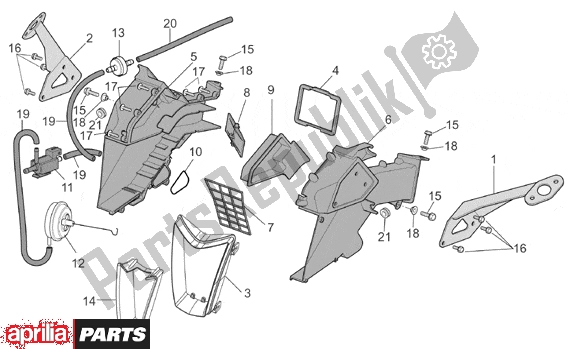 Todas as partes de Front Body Duct do Aprilia RSV Mille R Factory Dream 397 1000 2004 - 2006