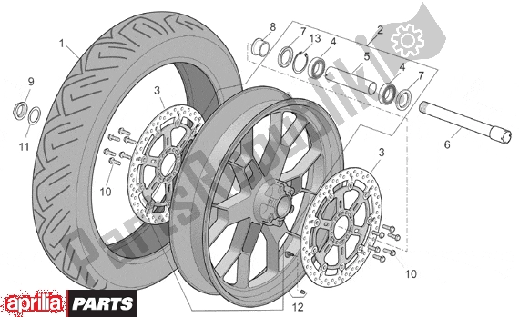 Alle onderdelen voor de Front Wheel Factory Dream van de Aprilia RSV Mille R Factory Dream 397 1000 2004 - 2006