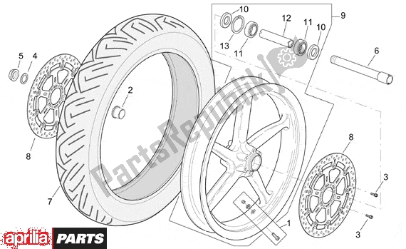 Wszystkie części do Front Wheel R Standard Aprilia RSV Mille R Factory Dream 397 1000 2004 - 2006