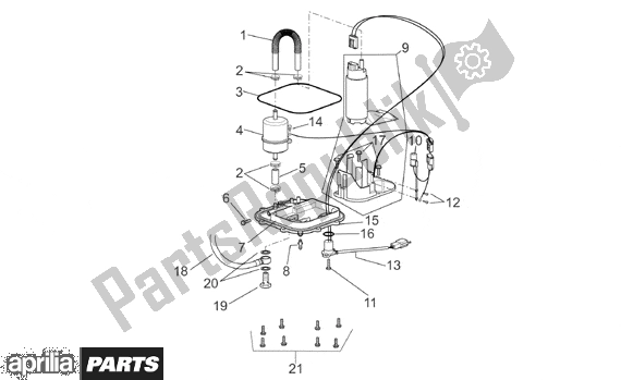 All parts for the Fuel Pump of the Aprilia RSV Mille R Factory Dream 397 1000 2004 - 2006