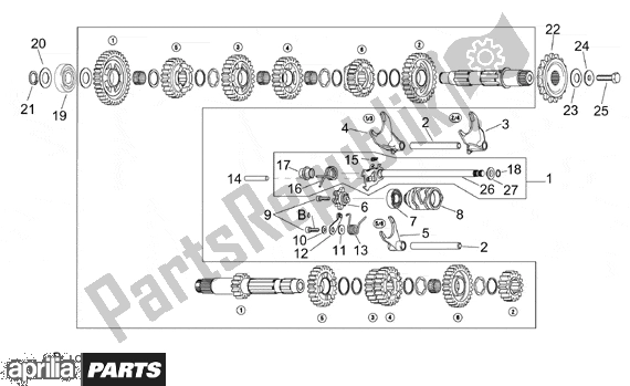 Wszystkie części do Gear Box Selector Aprilia RSV Mille R Factory Dream 397 1000 2004 - 2006