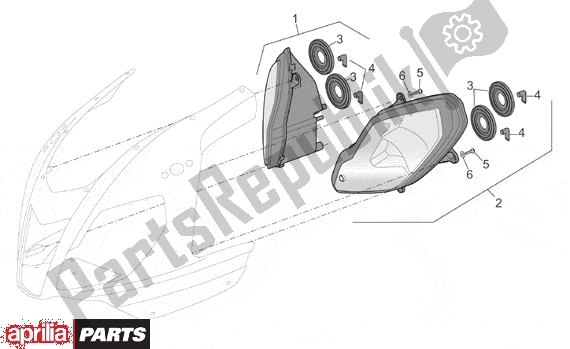 All parts for the Headlight of the Aprilia RSV Mille R Factory Dream 397 1000 2004 - 2006