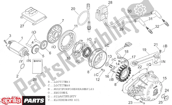 All parts for the Ignition Unit of the Aprilia RSV Mille R Factory Dream 397 1000 2004 - 2006