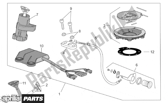 Toutes les pièces pour le Lock Hardware Kit du Aprilia RSV Mille R Factory Dream 397 1000 2004 - 2006