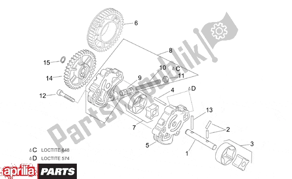 Wszystkie części do Oil Pump Aprilia RSV Mille R Factory Dream 397 1000 2004 - 2006