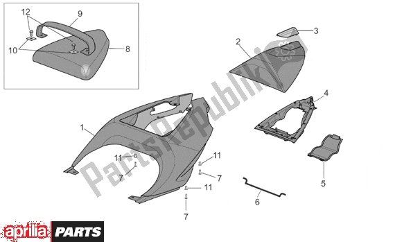 Todas las partes para Rear Body Rear Fairing de Aprilia RSV Mille R Factory Dream 397 1000 2004 - 2006