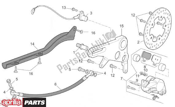 Alle Teile für das Rear Brake Caliper des Aprilia RSV Mille R Factory Dream 397 1000 2004 - 2006