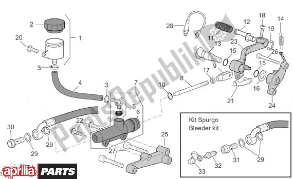 Wszystkie części do Rear Brake Pump Aprilia RSV Mille R Factory Dream 397 1000 2004 - 2006