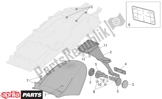 All parts for the Rear Mudguard of the Aprilia RSV Mille R Factory Dream 397 1000 2004 - 2006