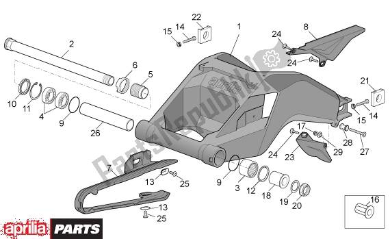 Todas las partes para Swing Arm de Aprilia RSV Mille R Factory Dream 397 1000 2004 - 2006