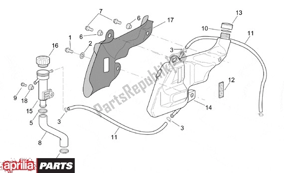 Alle onderdelen voor de Expansievat van de Aprilia RSV Tuono R 395 1000 2002 - 2005