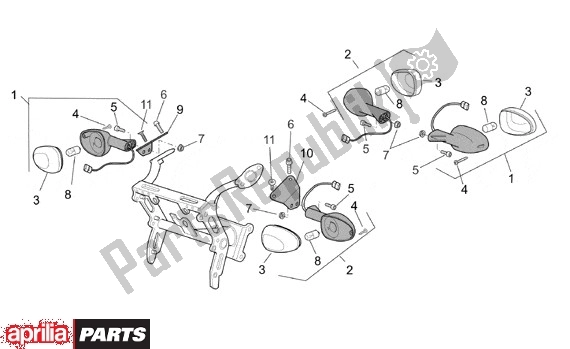 All parts for the Flasher Light of the Aprilia RSV Tuono R 395 1000 2002 - 2005