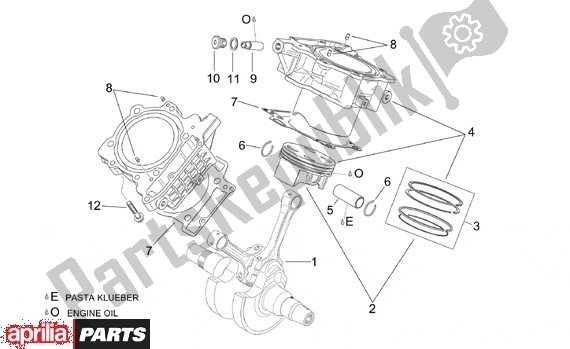 Alle onderdelen voor de Krukas Ii van de Aprilia RSV Tuono R 395 1000 2002 - 2005