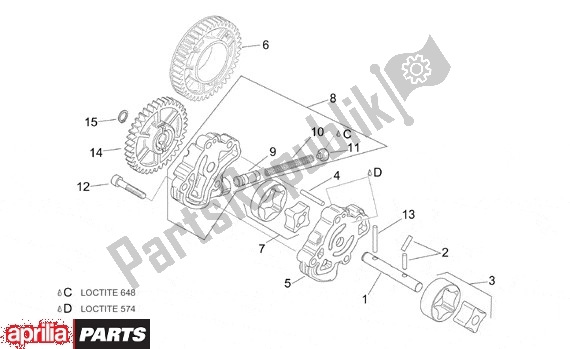 Todas las partes para Bomba De Aceite de Aprilia RSV Tuono R 395 1000 2002 - 2005