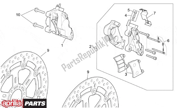 Alle Teile für das Voorwielremklauw St Rs des Aprilia RSV Tuono R 395 1000 2002 - 2005