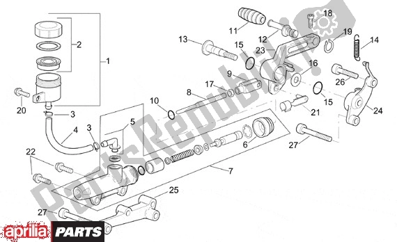 All parts for the Achterwielrempomp of the Aprilia RSV Mille SP 391 1000 1999 - 2000