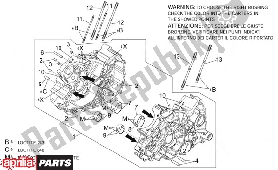 All parts for the Crankcase of the Aprilia RSV Mille SP 391 1000 1999 - 2000