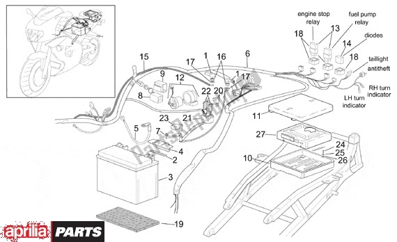 Wszystkie części do Elektrische Installatie Iii Aprilia RSV Mille SP 391 1000 1999 - 2000