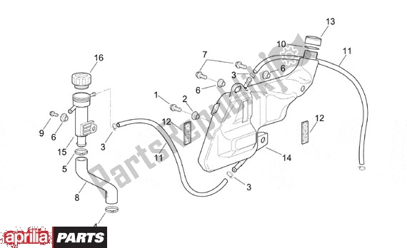 All parts for the Expansion Tank of the Aprilia RSV Mille SP 391 1000 1999 - 2000