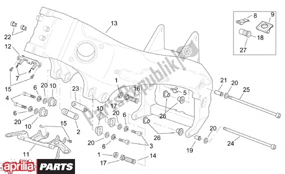 All parts for the Frame Ii of the Aprilia RSV Mille SP 391 1000 1999 - 2000