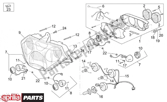 Toutes les pièces pour le Koplamp Achterlicht du Aprilia RSV Mille SP 391 1000 1999 - 2000